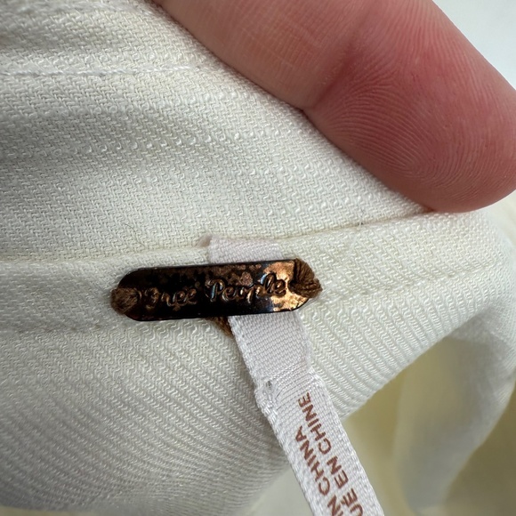 Free People Jacket Women Medium Ivory Rae Femme Linen Blend Waterfall Raw Hem - Picture 9 of 14